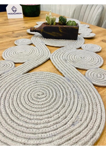 Jüt Bohem Tarz Dekoratif Runner 40x110 cm