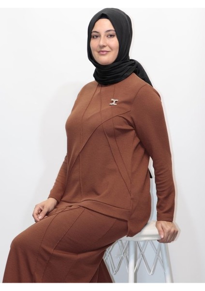 Zey&Ka Butik Fitilli Worldvis Çımalı Tunik Etek Ikili Takım