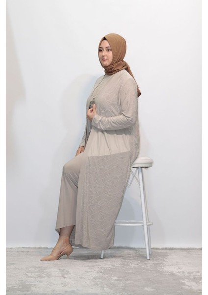 Büyük Beden Jakar Venezia Kolyeli Ceketli Elbise Ikili Takım fırsatları