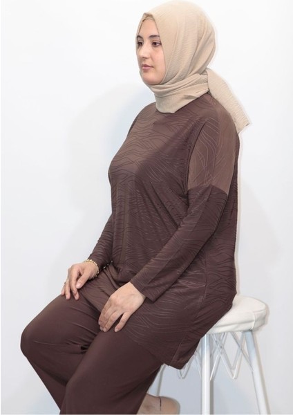 Jakarlı Venezia Asimetrik Tunik Pantolon Ikili Takım