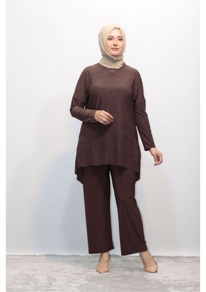 Jakarlı Venezia Asimetrik Tunik Pantolon Ikili Takım modelleri