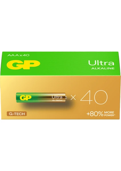 G-Tech Ultra Alkalin AAA - LR03 Boy  İnce Pil 1.5V  40'lı Kutu