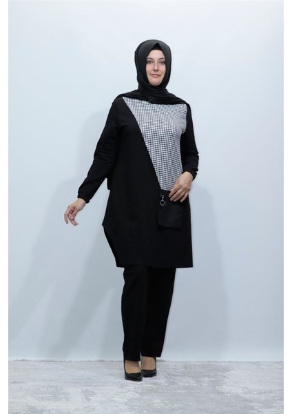 Kaz Ayağı Tunik Pantolon Penye Ikili Takım modelleri