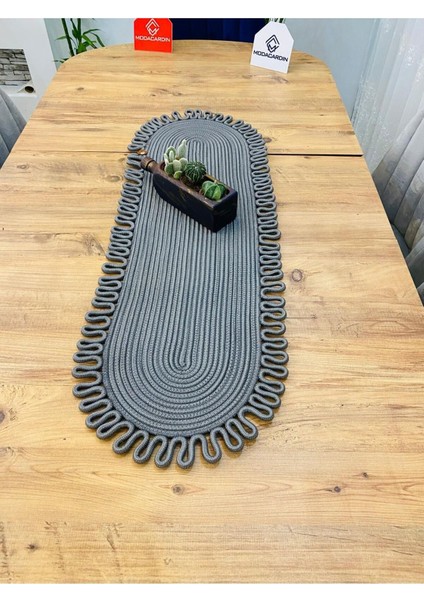 Jüt Bohem Tarz Dekoratif Runner 30x80 cm