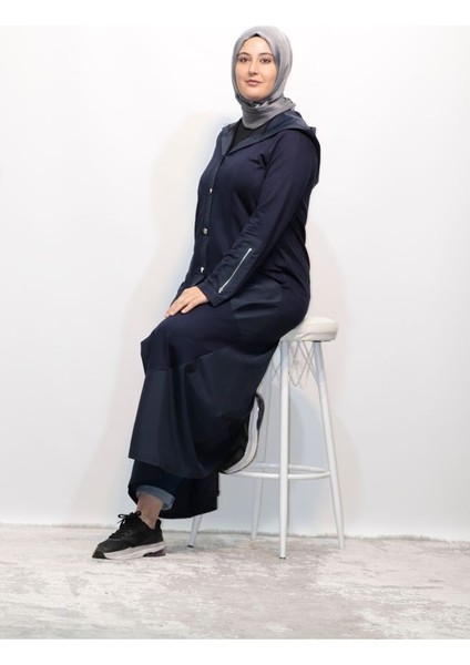 Büyük Beden Paraşüt Garnili Kapüşonlu Düğmeli Worteks Giy Çık Kap indirimleri