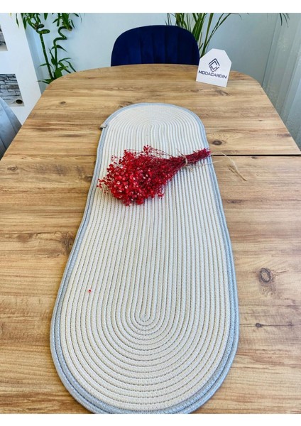 Jüt Bohem Tarz Dekoratif Runner 35x100 cm