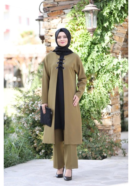 Bağcık Detay Ikili Takım Mdc 5561 Haki fiyatları