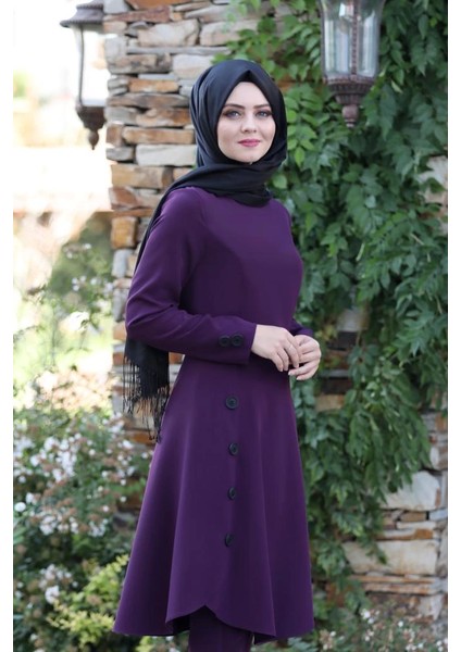 Pileli Takım Elbise MC0035 Mürdüm