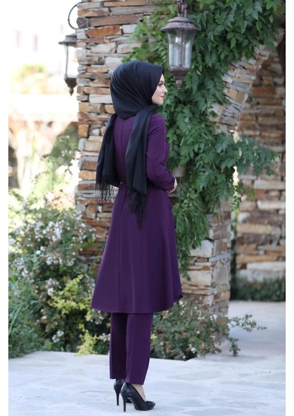 Pileli Takım Elbise MC0035 Mürdüm modelleri