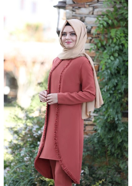 Gül Işlemeli Ikili Takım MC1434 Kiremit fiyatları