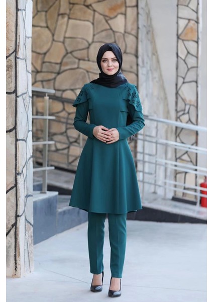 Pelerinli Takım Elbise MC0034 Petrol