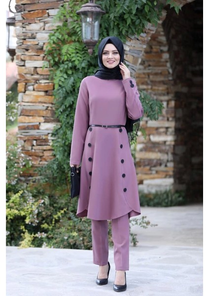 Pileli Takım Elbise MC0035 Gül Kurusu