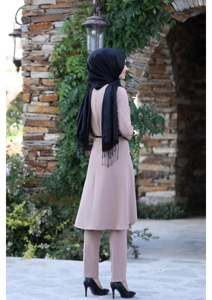 Pileli Takım Elbise MC0035 Pudra modelleri