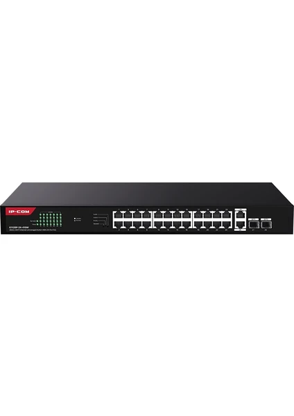 IP-COM G1128P-24-410W 24 PORT POE 10/100/1000 2x GE + 2x SFP 410W YONETILEMEZ RACK MOUNT SWITCH Resim-1