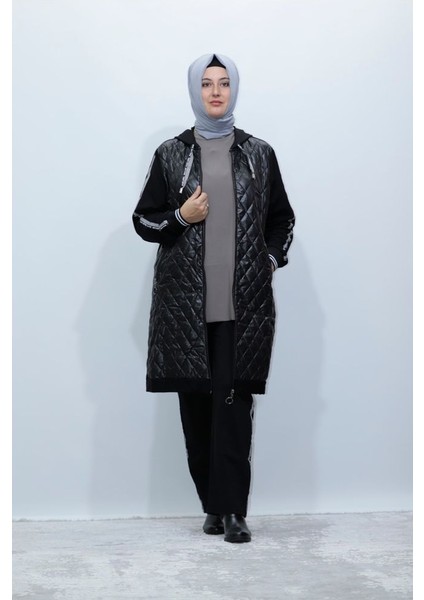 Büyük Beden Cepli Önü Kapitone Fermuarlı Ikili Takım