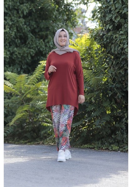 Zey&Ka Butik Çiçek Desen Tunik Pantolon Ikili Takım