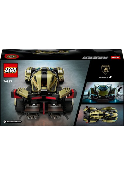 Speed Champions Lamborghini Lambo V12 Vision GT Süper Araba 76923 # 10 Yaş ve Üzeri Araç Tutkunları İçin Yaratıcı Oyuncak Yapım Seti (230 Parça)