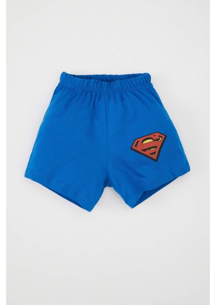 Erkek Bebek Pijama Takımı Superman Penye Kısa Kollu Üst Şort C5204A524HS