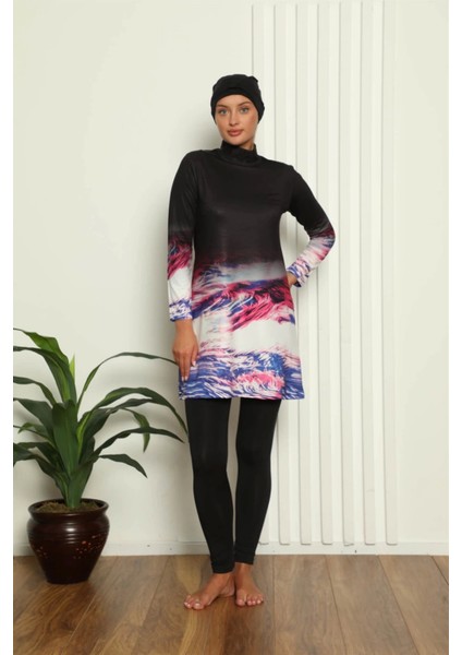 Tam Tesettür Dijital Desenli Mayo 31042 fiyatları