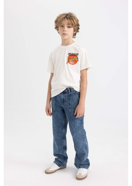 Erkek Çocuk Bisiklet Yaka Nakışlı Kısa Kollu Tişört D0402A824SM fiyatları