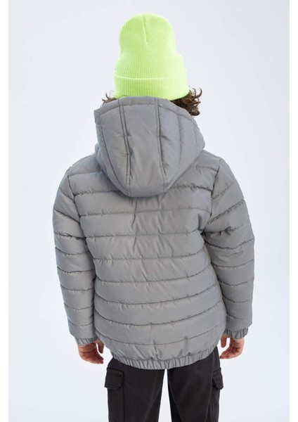 Erkek Çocuk Su İtici Kapüşonlu Pelüş Astar Reflektör Mont Y4571A623SP