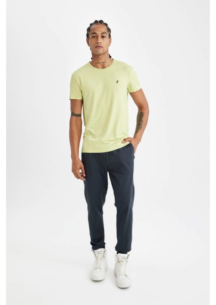Fit Jogger Eşofman Altı Slim Fit Dar Kesim Skuba Dalgıç Kumaş Beli Bağcıklı Lastikli Paça Cepli A6965AX24AU