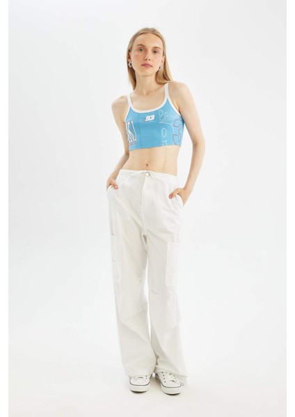 Coool Fitted Baskılı Crop Askılı Atlet D1421AX24SM