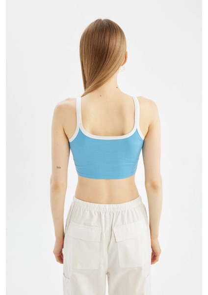 Coool Fitted Baskılı Crop Askılı Atlet D1421AX24SM