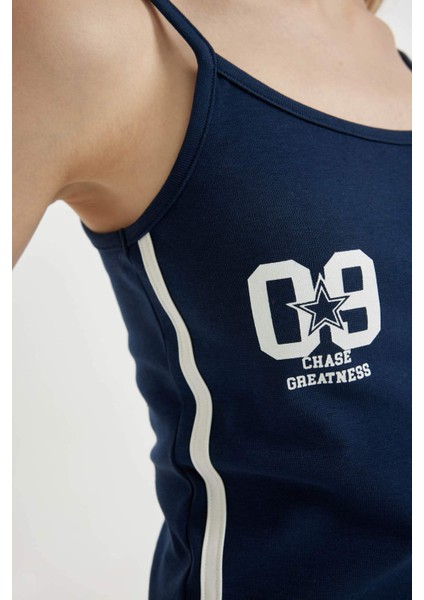 Coool Fitted Spor Baskılı Ribana Atlet D4235AX24HS