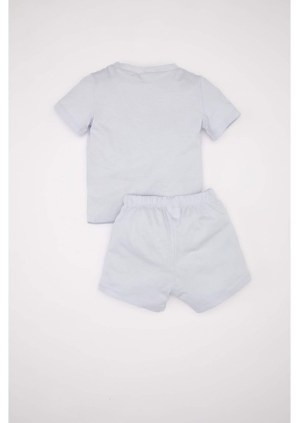 Erkek Bebek Pijama Takımı Penye Baskılı Kısa Kollu Üst Şort C5194A524HS