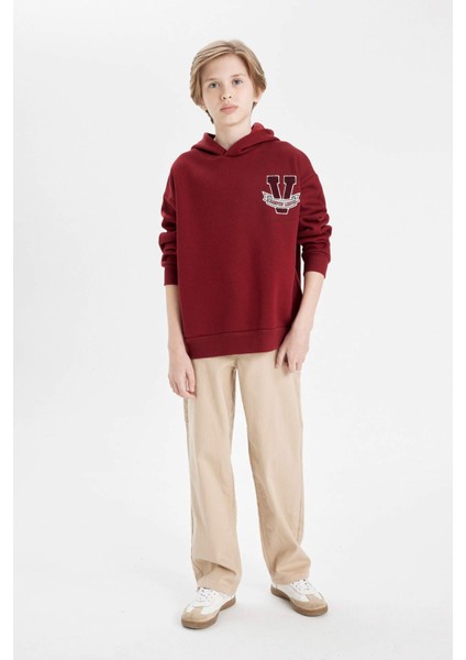 Erkek Çocuk Oversize Geniş Kalıp Kapüşonlu Kalın Sweatshirt C9285A824AU