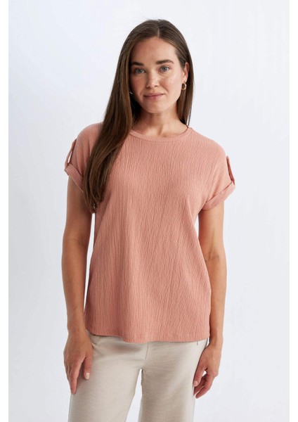 Regular Fit Bisiklet Yaka Kısa Kollu Tişört D3198AX24HS