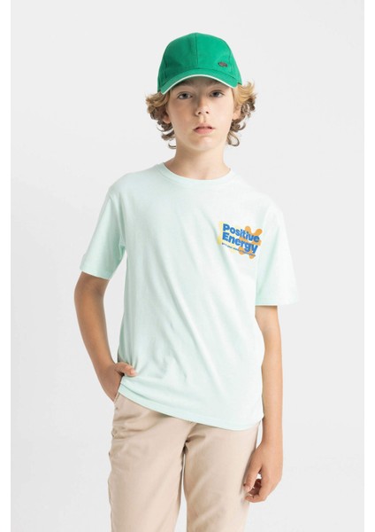 Erkek Çocuk Bisiklet Yaka Baskılı Kısa Kollu Tişört C4661A824HS fiyatları