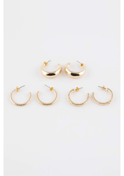 Kadın 3'lü Halka Gold Küpe C6474AXNS