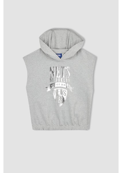 Kız Çocuk NBA Brooklyn Nets Kolsuz Kapüşonlu Sweatshirt Z4757A623SP