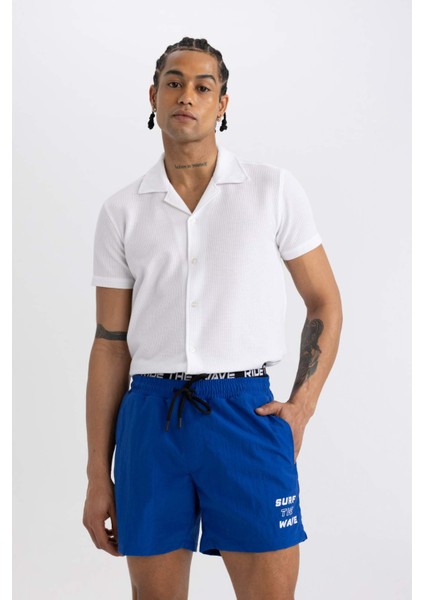 Fit Baskılı Kısa Boy Deniz Şortu B5995AX24HS