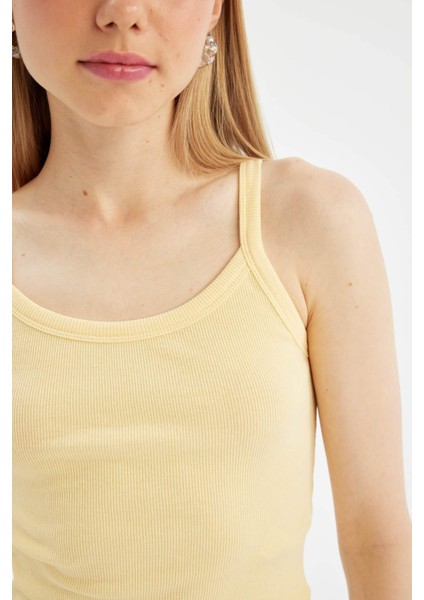 Coool Fitted Fitilli Kaşkorse Basic Düz Atlet B0563AX24SM