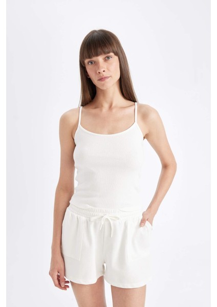Regular Fit Yuvarlak Yaka Fitilli Kaşkorse Basic Atlet D3326AX24SM