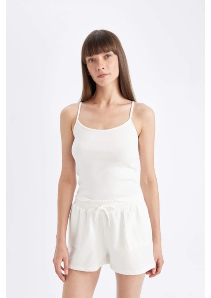 Regular Fit Yuvarlak Yaka Fitilli Kaşkorse Basic Atlet D3326AX24SM
