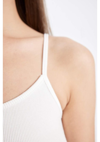 Regular Fit Yuvarlak Yaka Fitilli Kaşkorse Basic Atlet D3326AX24SM