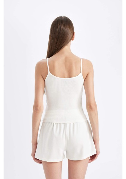 Regular Fit Yuvarlak Yaka Fitilli Kaşkorse Basic Atlet D3326AX24SM
