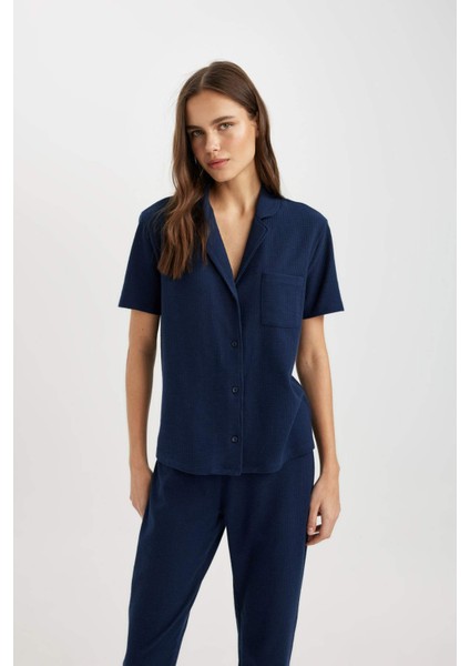 Kısa Kollu Pijama Üstü-Fall in Love B6189AX24SP
