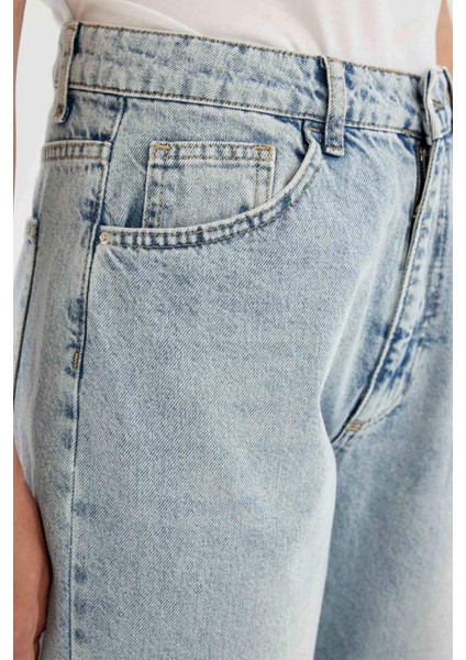 Baggy Fit Yüksek Bel Uzun Jean Pantolon D3896AX24HS