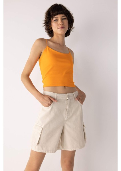 Regular Kargo Gabardin %100 Pamuk Şort