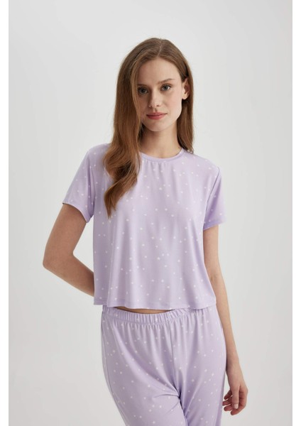 Fall in Love Regular Fit Kısa Kollu Softshell Pijama Takımı B6184AX24SP indirimleri