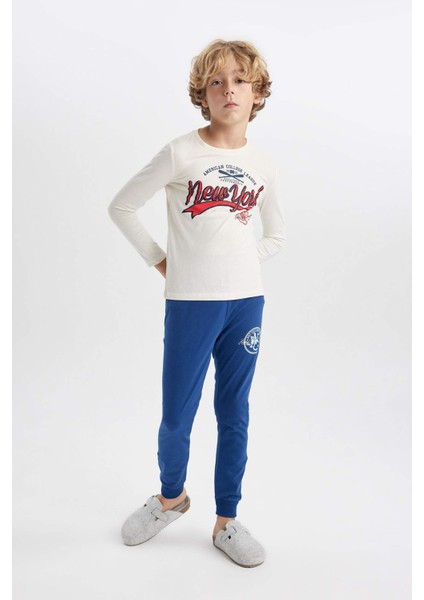 Erkek Çocuk Baskılı Uzun Kollu Pijama Takımı B2646A823WN fırsatları
