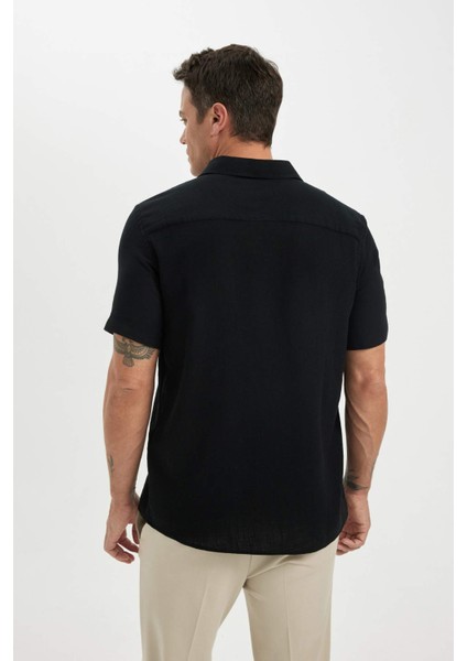Regular Fit Yazlık Polo Yaka Pamuklu Kısa Kollu Gömlek C7633AX24SM