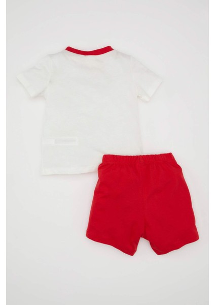 Erkek Bebek Pijama Takım Baskılı Penye Kısa Kollu Üst Beli Lastikli Şort Alt C5199A524HS