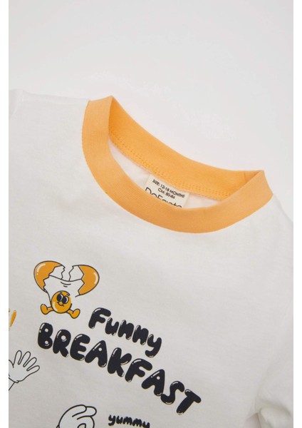 Erkek Bebek Pijama Takımı Penye Baskılı Kısa Kollu Üst Şort C5195A524HS