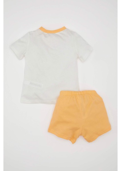 Erkek Bebek Pijama Takımı Penye Baskılı Kısa Kollu Üst Şort C5195A524HS